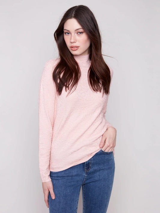 Charlie B Women's Mock Neck Textured Knit Sweater