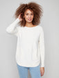 Long Sleeve sweater with eyelet lace back C2170Z