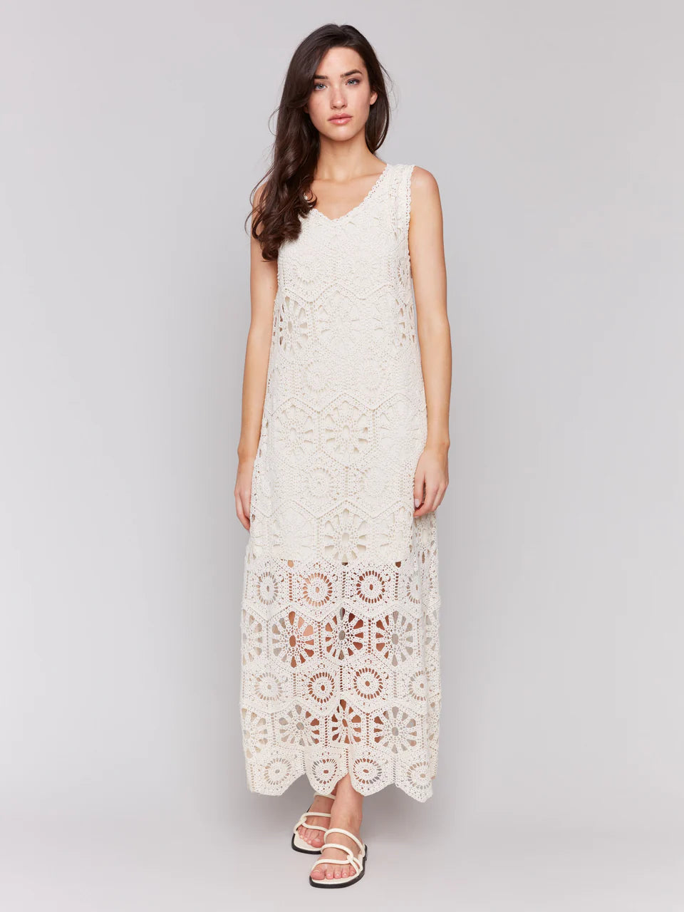 Crochet Sleeveless Maxi Dress