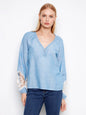 Chambray Embroidered Blouse C4703-240C