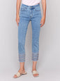 Embroidered Hem Jeans