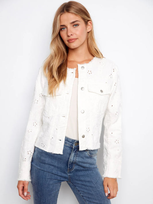 Eyelet Denim Jacket C6404-615A