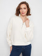 Half-Zip Fleece Pullover C6443-794C- ECRU
