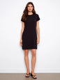 Knee-Length Short-Sleeve Dress - Black C3228-515C