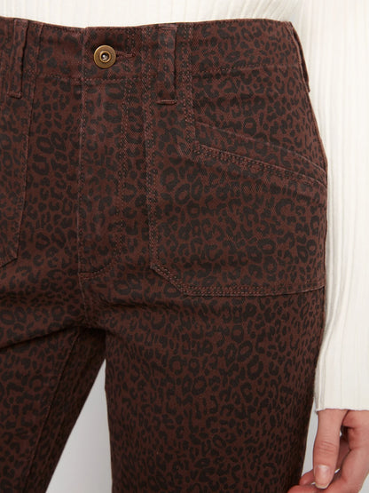 Cropped Wide Leg Stretch Twill Pants C5660RP - Leopard