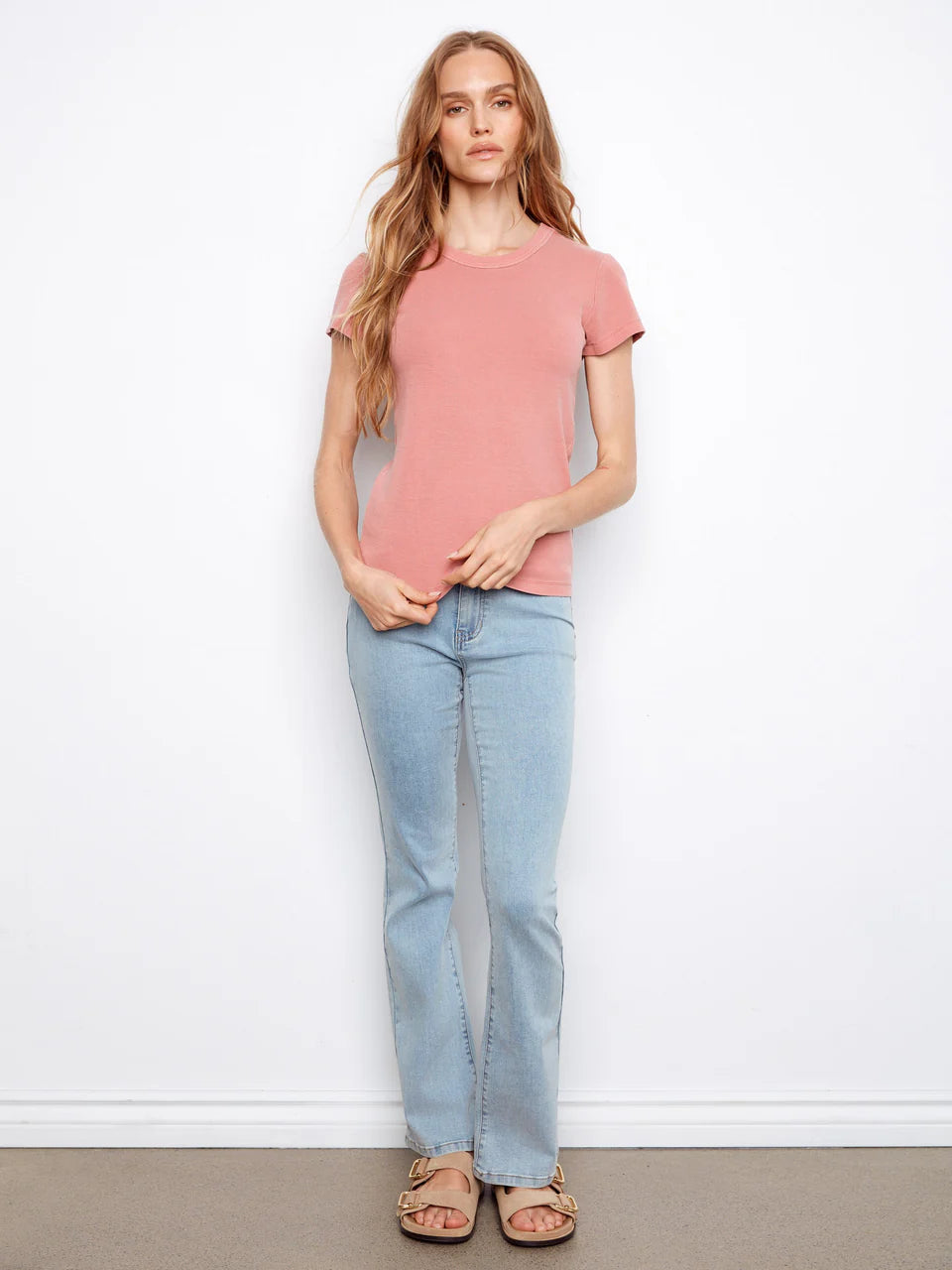 Ribbed neck t-shirt C1443-549C