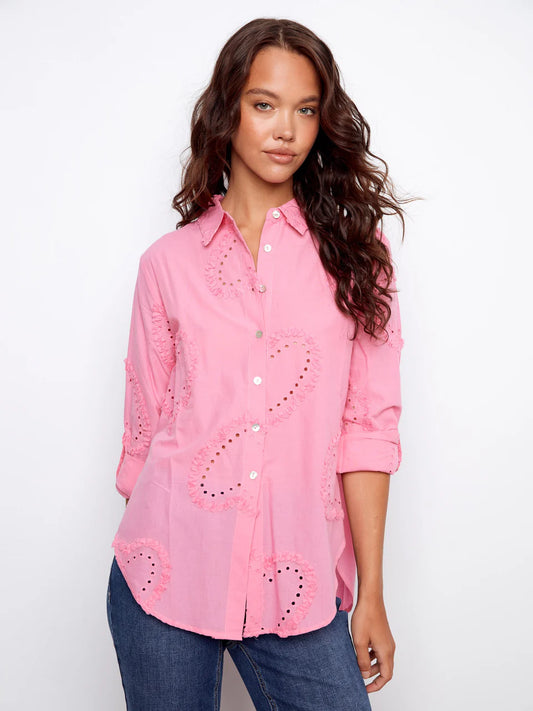 Textured Cotton Button-Down Shirt C4652E/609C