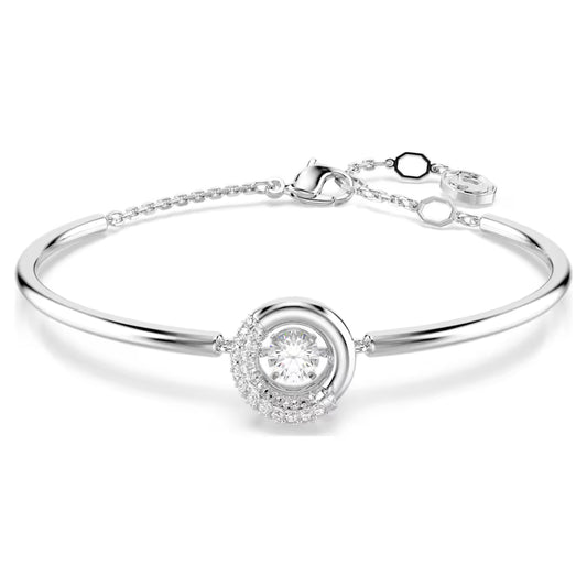 Dextera bangle Round cut, White, Rhodium plated 5733399