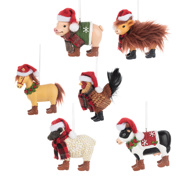 Farm animal ornaments