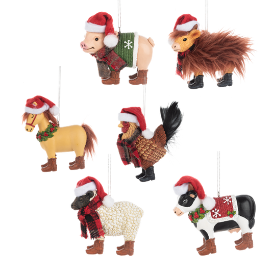 Farm animal ornaments
