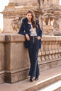 Fur Collar Winter Coat Style 264833 BLUE