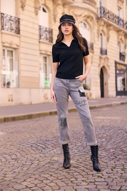 Embellished Mid-rise Trousers Style 264819