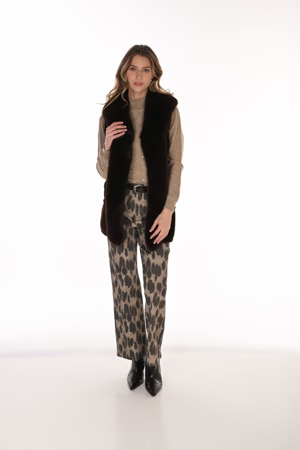 Leopard Print Belted Trousers Style 263703
