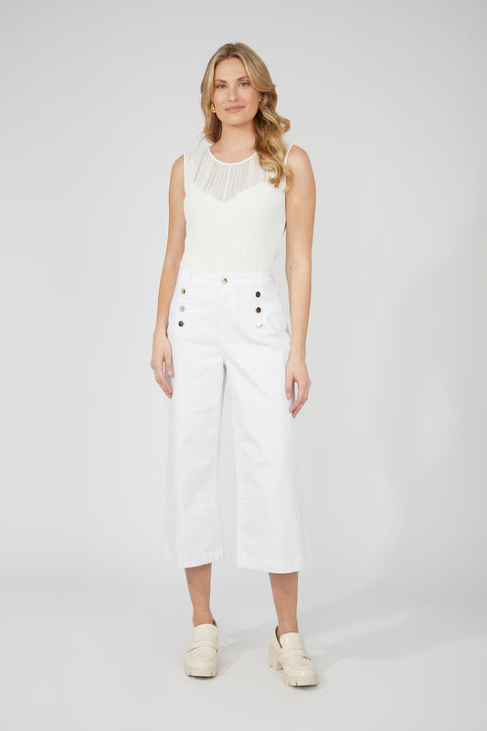 Cropped High-waisted Trousers Style 251502 SMALL