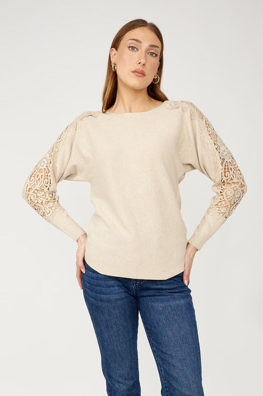 Chic Pullover With Jewels Style 254994