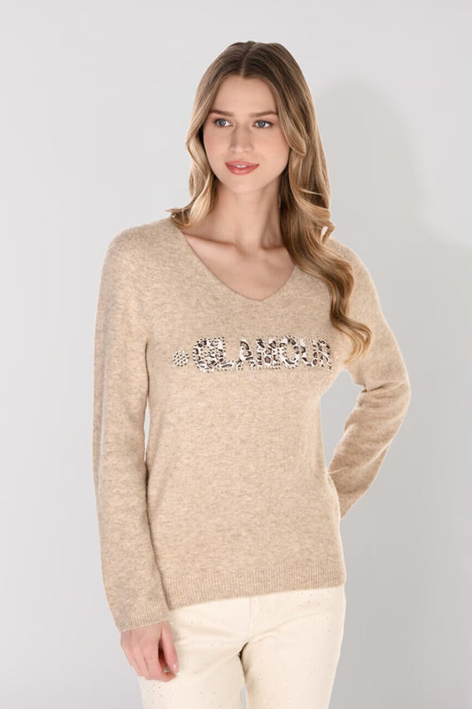 V-neck Hip-length Pullover Style 263778