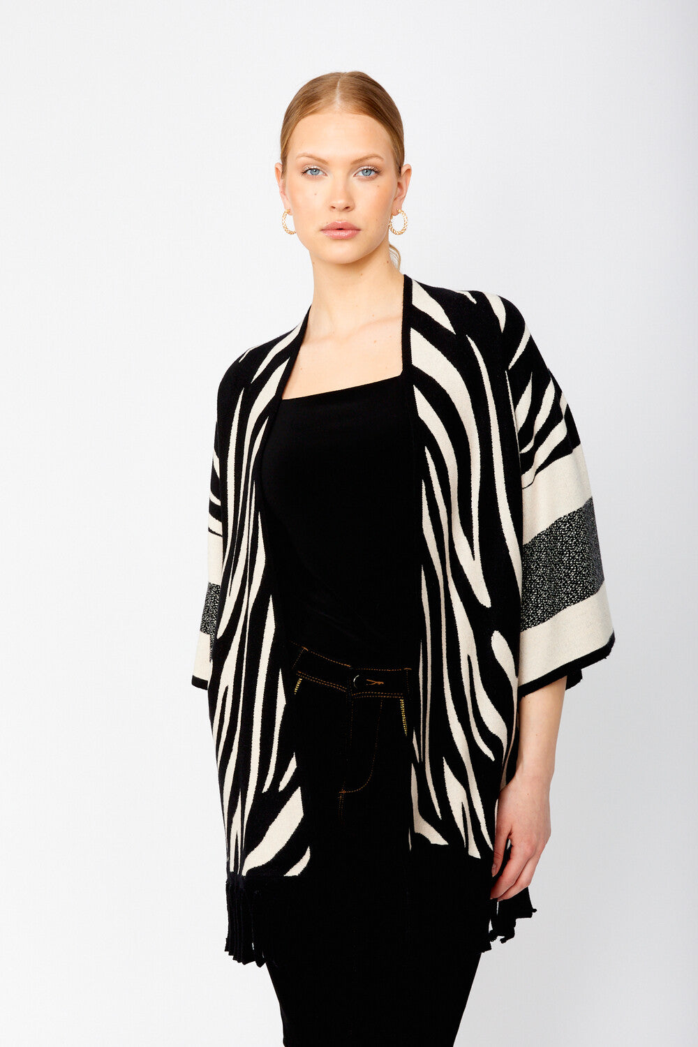 Relaxed Fit Zebra Kimono Style