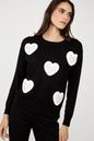 Embroidered Pullover With white embroidered hearts 254944