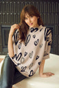 Mock Neck Jewel Embellished Pullover Style 253721