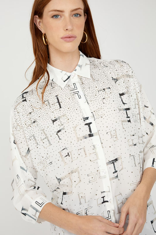 Chic Abstract Buttoned Shirt Style 254995