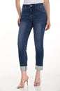 Jeans with jewelled cuffed hem