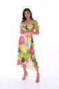 246484 Floral fushsia/green dress