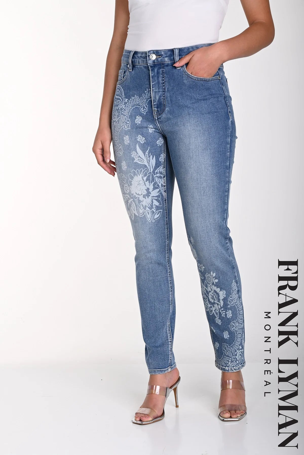 Denim floral print