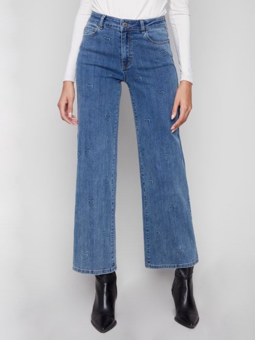 Charlie B C5630/443C Denim w/embossed Hearts