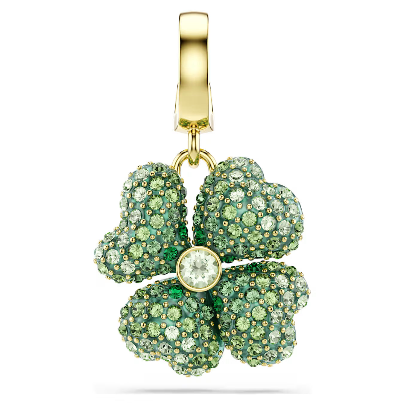 Idyllia charm Clover, Green, 18k gold finish 5743130