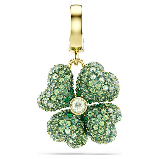 Idyllia charm Clover, Green, 18k gold finish 5743130