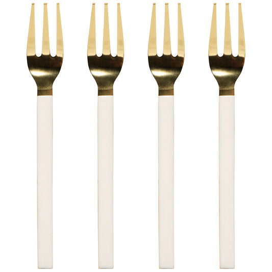 Dessert Forks - Ivory/Gold