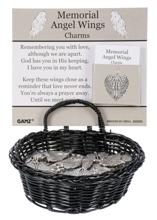 Memorial Angel Wings Charm