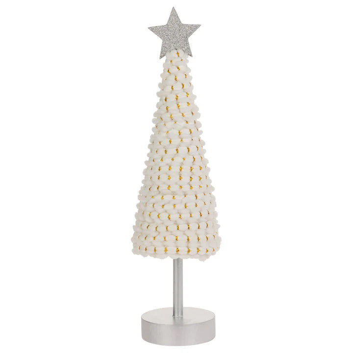 White and Gold Cone Tree With Star