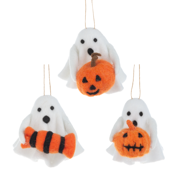 Felted Ghost Orn
