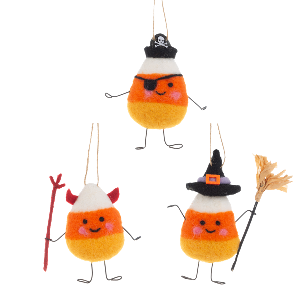 Candy Corn Felted Orn