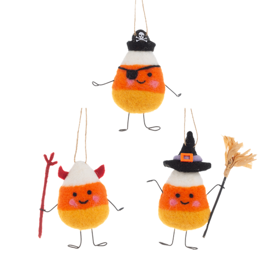 Candy Corn Felted Orn