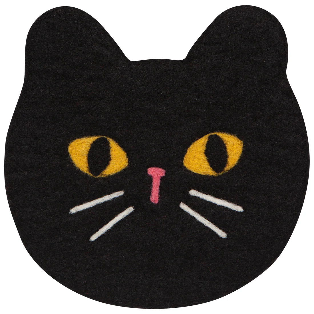 Black Cat Felted Wool Trivet