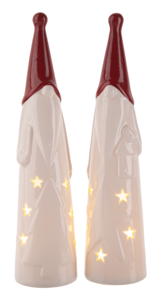 LED Light Up Pencil Santa Figurines