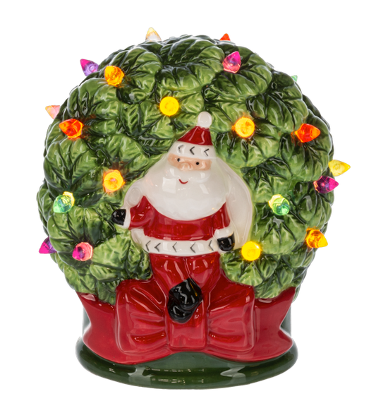 LED santa wreath