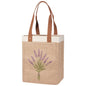 Lavender Large Burlap Shopping Bag