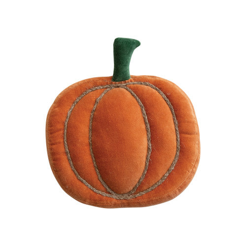 Woven velvet pumpkin pillow