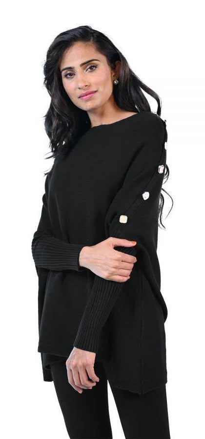 Black knit bat wing sweater 22422U S/M