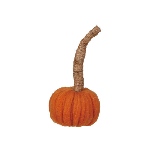 Wool Pumpkin w/ Jute Wrapped Stem