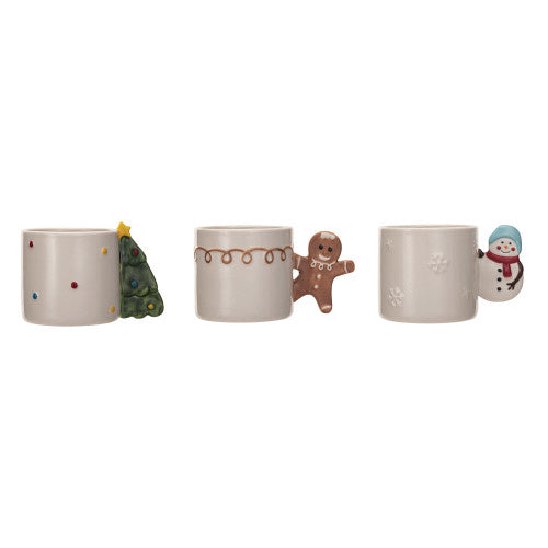 Stoneware Mug w/ Holiday Icon Shaped Handle