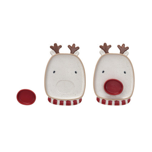 Reindeer Head Shaped Platter w/ 3" Round Nose Dish