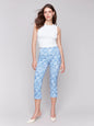 Printed Stretch Pull-On Capri Pants