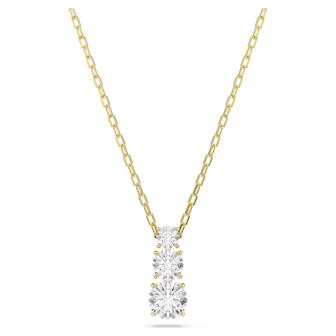 Stilla Attract pendant Round cut, White, 18K gold finish 5723298