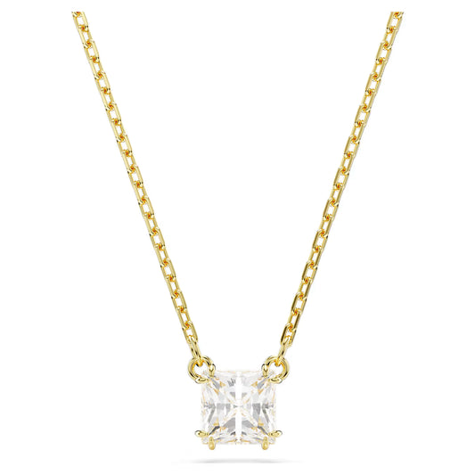 Stilla Attract pendant Square cut, White, 18k gold plated