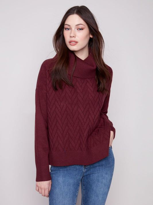 Cowl Neck with side slit ties C2903