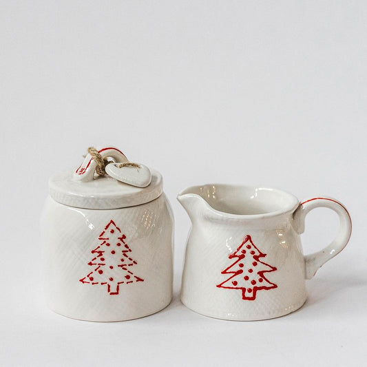 Cream and Sugar Red tree